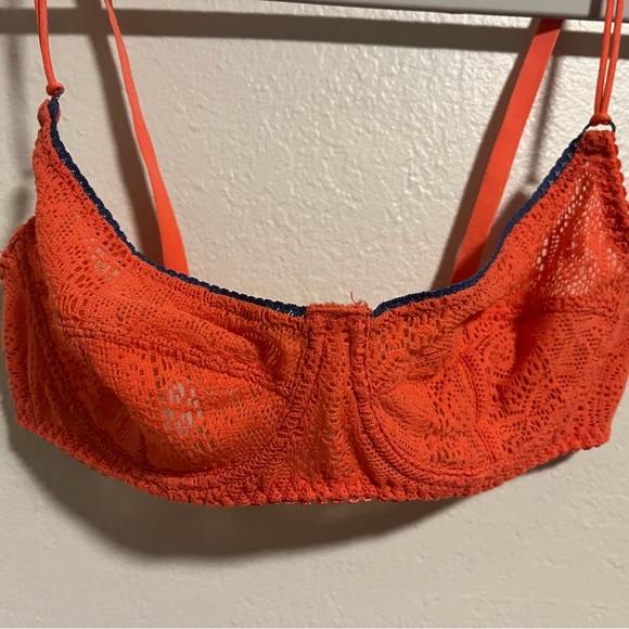 Free People Intimately Lace Bralette in Vibrant Orange - Picture 2 of 4